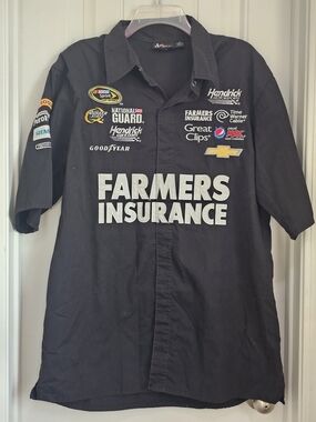 Nascar Farmers Insurance Black Racing Team Shirt Chase Authentics